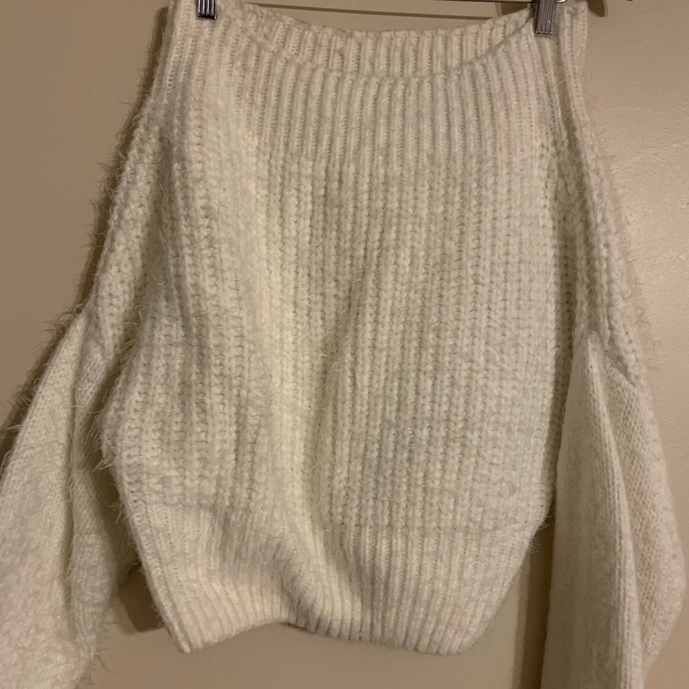 Off the shoulder knit sweater